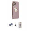 MARSİLYAN™- iPhone 13 Pro Max Kılıf İz Form Serisi - Siyah Bilvis 3D Cam Ekran Koruyucu + Yeşil Renkli Kamera Lens Koruma Cam
