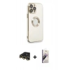 MARSİLYAN™- iPhone 13 Pro Max Kılıf İz Form Serisi - Siyah Bilvis 3D Mat Cam Ekran Koruyucu + Raze Metal Kamera Lens - GD
