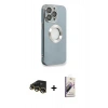 MARSİLYAN™- iPhone 13 Pro Max Kılıf İz Form Serisi - Siyah Bilvis 3D Mat Cam Ekran Koruyucu + Raze Metal Kamera Lens - GD