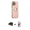 MARSİLYAN™- iPhone 13 Pro Max Kılıf İz Form Serisi - Siyah Bilvis 3D Mat Cam Ekran Koruyucu + Raze Metal Kamera Lens - GD