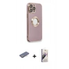 MARSİLYAN™- iPhone 13 Pro Max Kılıf İz Form Serisi - Siyah Bilvis 3D Mat Cam Ekran Koruyucu + Renkli Kamera Lens Koruma Cam - MI