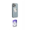 MARSİLYAN™- iPhone 13 Pro Max Kılıf İz Form Serisi - Siyah Bilvis 5in1 3D Magic Cam Ekran Koruyucu