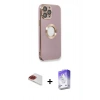MARSİLYAN™- iPhone 13 Pro Max Kılıf İz Form Serisi - Siyah Bilvis 5in1 3D Magic Cam Ekran Koruyucu + Pers Alüminyum Kamera Lens - KI