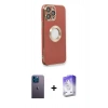 MARSİLYAN™- iPhone 13 Pro Max Kılıf İz Form Serisi - Siyah Bilvis 5in1 3D Magic Cam Ekran Koruyucu + Neon Fosforlu Kamera Lens - MI