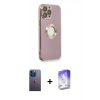 MARSİLYAN™- iPhone 13 Pro Max Kılıf İz Form Serisi - Siyah Bilvis 5in1 3D Magic Cam Ekran Koruyucu + Neon Fosforlu Kamera Lens - MI