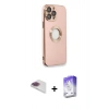 MARSİLYAN™- iPhone 13 Pro Max Kılıf İz Form Serisi - Siyah Bilvis 5in1 3D Magic Cam Ekran Koruyucu + Pers Alüminyum Kamera Lens - GI