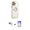MARSİLYAN™- iPhone 13 Pro Max Kılıf İz Form Serisi - Siyah Bilvis 5in1 3D Magic Cam Ekran Koruyucu + Pers Alüminyum Kamera Lens - GI