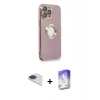 MARSİLYAN™- iPhone 13 Pro Max Kılıf İz Form Serisi - Siyah Bilvis 5in1 3D Magic Cam Ekran Koruyucu + Pers Alüminyum Kamera Lens - LT