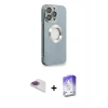 MARSİLYAN™- iPhone 13 Pro Max Kılıf İz Form Serisi - Siyah Bilvis 5in1 3D Magic Cam Ekran Koruyucu + Pers Alüminyum Kamera Lens - GI