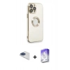 MARSİLYAN™- iPhone 13 Pro Max Kılıf İz Form Serisi - Siyah Bilvis 5in1 3D Magic Cam Ekran Koruyucu + Pers Alüminyum Kamera Lens - LT