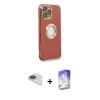 MARSİLYAN™- iPhone 13 Pro Max Kılıf İz Form Serisi - Siyah Bilvis 5in1 3D Magic Cam Ekran Koruyucu + Pers Alüminyum Kamera Lens - GI