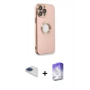 MARSİLYAN™- iPhone 13 Pro Max Kılıf İz Form Serisi - Siyah Bilvis 5in1 3D Magic Cam Ekran Koruyucu + Pers Alüminyum Kamera Lens - LT