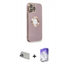 MARSİLYAN™- iPhone 13 Pro Max Kılıf İz Form Serisi - Siyah Bilvis 5in1 3D Magic Cam Ekran Koruyucu + Rainbow Kamera Lens Koruma Cam - MR