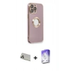 MARSİLYAN™- iPhone 13 Pro Max Kılıf İz Form Serisi - Siyah Bilvis 5in1 3D Magic Cam Ekran Koruyucu + Rainbow Kamera Lens Koruma Cam - BZ