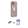 MARSİLYAN™- iPhone 13 Pro Max Kılıf İz Form Serisi - Siyah Bilvis 5in1 3D Magic Cam Ekran Koruyucu + Renkli Kamera Lens Koruma Cam - YL