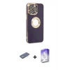 MARSİLYAN™- iPhone 13 Pro Max Kılıf İz Form Serisi - Siyah Bilvis 5in1 3D Magic Cam Ekran Koruyucu + Renkli Kamera Lens Koruma Cam - YL