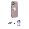 MARSİLYAN™- iPhone 13 Pro Max Kılıf İz Form Serisi - Siyah Bilvis 5in1 3D Magic Cam Ekran Koruyucu + Renkli Kamera Lens Koruma Cam - PE