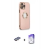 MARSİLYAN™- iPhone 13 Pro Max Kılıf İz Form Serisi - Siyah Bilvis 5in1 3D Magic Cam Ekran Koruyucu + Renkli Kamera Lens Koruma Cam - SI