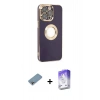 MARSİLYAN™- iPhone 13 Pro Max Kılıf İz Form Serisi - Siyah Bilvis 5in1 3D Magic Cam Ekran Koruyucu + Shine Kamera Lens Koruma Cam - GI