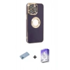 MARSİLYAN™- iPhone 13 Pro Max Kılıf İz Form Serisi - Siyah Bilvis 5in1 3D Magic Cam Ekran Koruyucu + Shine Kamera Lens Koruma Cam - MI