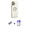 MARSİLYAN™- iPhone 13 Pro Max Kılıf İz Form Serisi - Siyah Bilvis 5in1 3D Magic Cam Ekran Koruyucu + Shine Kamera Lens Koruma Cam - PE