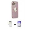 MARSİLYAN™- iPhone 13 Pro Max Kılıf İz Form Serisi - Siyah Bilvis 5in1 3D Magic Cam Ekran Koruyucu + Shine Kamera Lens - GD