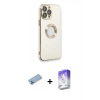 MARSİLYAN™- iPhone 13 Pro Max Kılıf İz Form Serisi - Siyah Bilvis 5in1 3D Magic Cam Ekran Koruyucu + Shine Kamera Lens Koruma Cam - MI
