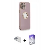 MARSİLYAN™- iPhone 13 Pro Max Kılıf İz Form Serisi - Siyah Bilvis 5in1 3D Magic Cam Ekran Koruyucu + Pers Alüminyum Kamera Lens - SABE