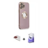 MARSİLYAN™- iPhone 13 Pro Max Kılıf İz Form Serisi - Siyah Bilvis 5in1 5D Magic Hayalet Cam Ekran Koruyucu + Pers Alüminyum Kamera Lens - KI
