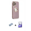 MARSİLYAN™- iPhone 13 Pro Max Kılıf İz Form Serisi - Siyah Bilvis 5in1 5D Magic Hayalet Cam Ekran Koruyucu + Shine Kamera Lens Koruma Cam - MI