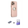 MARSİLYAN™- iPhone 13 Pro Max Kılıf İz Form Serisi - Siyah Bilvis 5in1 5D Magic Hayalet Cam Ekran Koruyucu + Renkli Kamera Lens Koruma Cam - MI