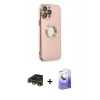 MARSİLYAN™- iPhone 13 Pro Max Kılıf İz Form Serisi - Siyah Bilvis 5in1 5D Magic Hayalet Cam Ekran Koruyucu + Raze Metal Kamera Lens - GD