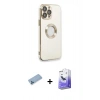 MARSİLYAN™- iPhone 13 Pro Max Kılıf İz Form Serisi - Siyah Bilvis 5in1 5D Magic Hayalet Cam Ekran Koruyucu + Shine Kamera Lens Koruma Cam - MI