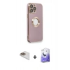 MARSİLYAN™- iPhone 13 Pro Max Kılıf İz Form Serisi - Siyah Bilvis 5in1 5D Magic Hayalet Cam Ekran Koruyucu + Pers Alüminyum Kamera Lens - GD