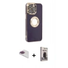 MARSİLYAN™- iPhone 13 Pro Max Kılıf İz Form Serisi - Siyah Bilvis Hayalet Cam Ekran Koruyucu + Pers Alüminyum Kamera Lens - GI