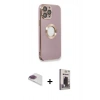 MARSİLYAN™- iPhone 13 Pro Max Kılıf İz Form Serisi - Siyah Bilvis Hayalet Cam Ekran Koruyucu + Pers Alüminyum Kamera Lens - GI