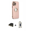 MARSİLYAN™- iPhone 13 Pro Max Kılıf İz Form Serisi - Siyah Bilvis Hayalet Cam Ekran Koruyucu + Raze Metal Kamera Lens - GD