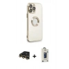 MARSİLYAN™- iPhone 13 Pro Max Kılıf İz Form Serisi - Siyah Bilvis Hayalet Cam Ekran Koruyucu + Raze Metal Kamera Lens - GD