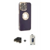 MARSİLYAN™- iPhone 13 Pro Max Kılıf İz Form Serisi - Siyah Bilvis Hayalet Cam Ekran Koruyucu + Raze Metal Kamera Lens - GD