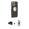 MARSİLYAN™- iPhone 13 Pro Max Kılıf İz Form Serisi - Siyah Bilvis Hayalet Cam Ekran Koruyucu + Raze Metal Kamera Lens - GD