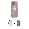 MARSİLYAN™- iPhone 13 Pro Max Kılıf İz Form Serisi - Siyah Bilvis Hayalet Cam Ekran Koruyucu + Shine Kamera Lens - GD