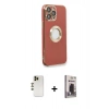 MARSİLYAN™- iPhone 13 Pro Max Kılıf İz Form Serisi - Siyah Bilvis Hayalet Cam Ekran Koruyucu + Shine Kamera Lens - GD