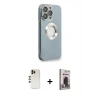 MARSİLYAN™- iPhone 13 Pro Max Kılıf İz Form Serisi - Siyah Bilvis Hayalet Cam Ekran Koruyucu + Shine Kamera Lens - GD