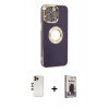 MARSİLYAN™- iPhone 13 Pro Max Kılıf İz Form Serisi - Siyah Bilvis Hayalet Cam Ekran Koruyucu + Shine Kamera Lens - GD