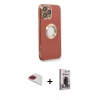 MARSİLYAN™- iPhone 13 Pro Max Kılıf İz Form Serisi - Siyah Bilvis Hayalet Cam Ekran Koruyucu + Pers Alüminyum Kamera Lens - KI