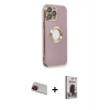 MARSİLYAN™- iPhone 13 Pro Max Kılıf İz Form Serisi - Siyah Bilvis Hayalet Cam Ekran Koruyucu + Rainbow Kamera Lens Koruma Cam - KI