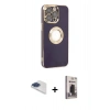MARSİLYAN™- iPhone 13 Pro Max Kılıf İz Form Serisi - Siyah Bilvis Hayalet Cam Ekran Koruyucu + Pers Alüminyum Kamera Lens - LT
