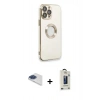 MARSİLYAN™- iPhone 13 Pro Max Kılıf İz Form Serisi - Siyah Bilvis Hayalet Cam Ekran Koruyucu + Pers Alüminyum Kamera Lens - LT