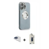 MARSİLYAN™- iPhone 13 Pro Max Kılıf İz Form Serisi - Siyah Bilvis Hayalet Cam Ekran Koruyucu + Pers Alüminyum Kamera Lens - LT
