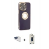MARSİLYAN™- iPhone 13 Pro Max Kılıf İz Form Serisi - Siyah Bilvis Hayalet Cam Ekran Koruyucu + Pers Alüminyum Kamera Lens - LT